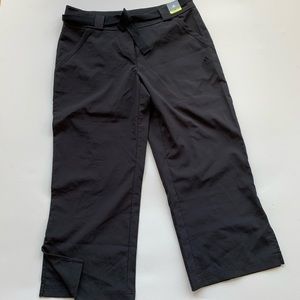 Adidas black crop pant with tie waist size small